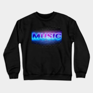 Music brick neon purple blue print Crewneck Sweatshirt